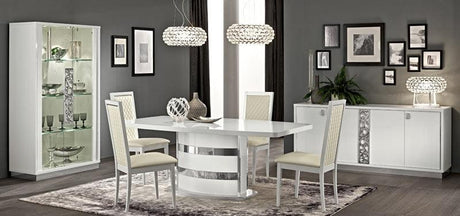 Esf Furniture - Roma 6 Piece Dining Table Set With 18" Extension In White - Romadtws-6Set