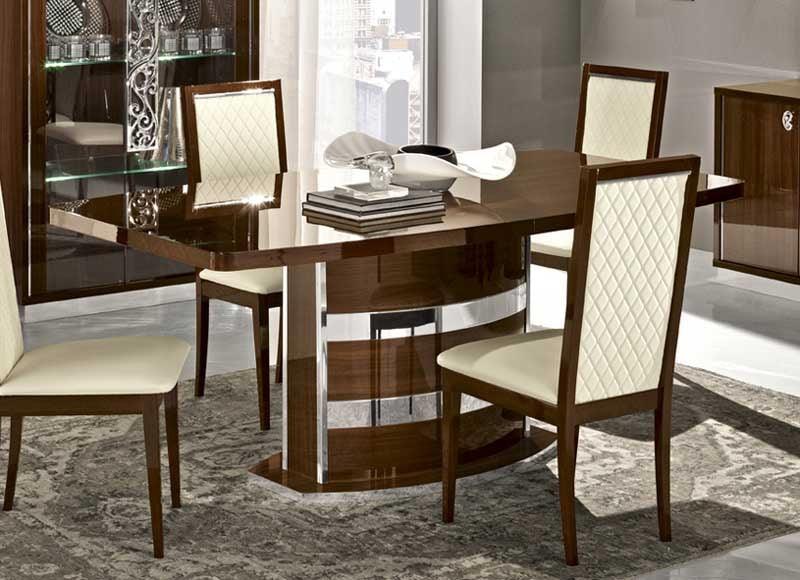Esf Furniture - Roma Dining Table With 18" Extension In Walnut - Romatablewalnut