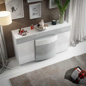 Ronda Double Dresser Dali 150 in White or Light Grey High Gloss – Modern Bedroom Storage by ESF Furniture