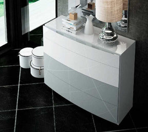Ronda Single Dresser Dali 120 in White or Light Grey High Gloss – Modern Bedroom Storage by ESF Furniture