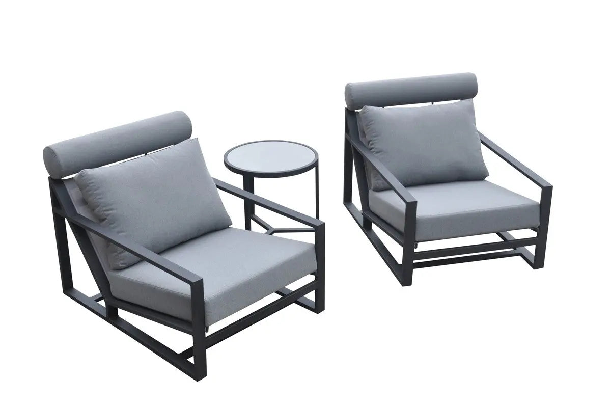 Vig Furniture - Renava Boardwalk Outdoor Grey Lounge Chair Set - Vgges0278-Gry