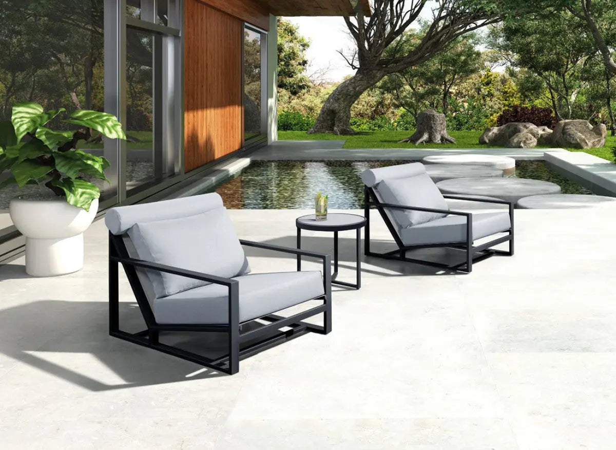 Vig Furniture - Renava Boardwalk Outdoor Grey Lounge Chair Set - Vgges0278-Gry