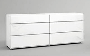 Sara Double Dresser in Glossy White – Modern Bedroom Storage by ESF Furniture