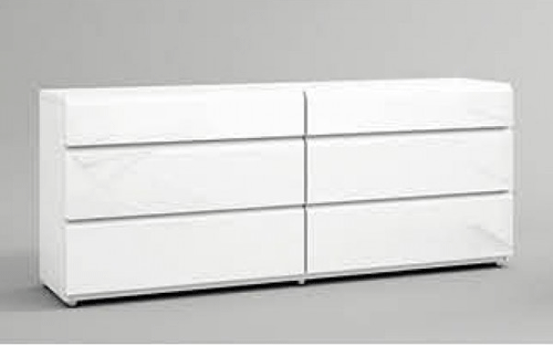 Esf Furniture - Sara Double Dresser In Glossy White - Saradresser158