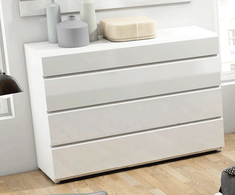 Esf Furniture - Sara Single Dresser In Glossy White - Saradresser120