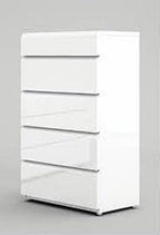 Sara 5 Drawer Chest In Glossy White - Sarachest | ESF