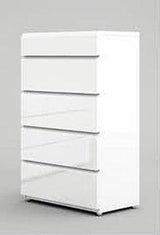 Esf Furniture - Sara 5 Drawer Chest In Glossy White - Sarachest