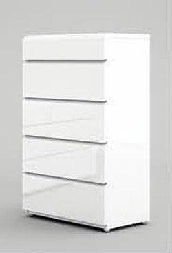 Esf Furniture - Sara 5 Drawer Chest In Glossy White - Sarachest