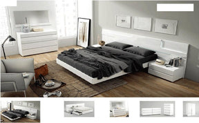 Sara 3 Piece Bedroom Queen Bed Set In Glossy White - Sarabedq.S-3Set | ESF