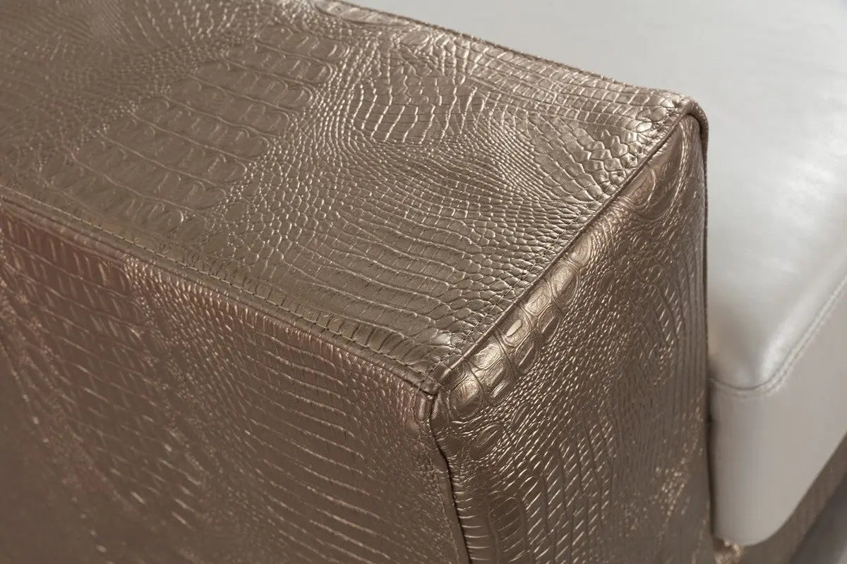 Divani Casa Cordova Modern Bronze & White Leather Sofa Set Vgbnsbl - 9228 | Home Elegance USA