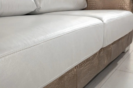 Divani Casa Cordova Modern Bronze & White Leather Sofa Set Vgbnsbl - 9228 | Home Elegance USA