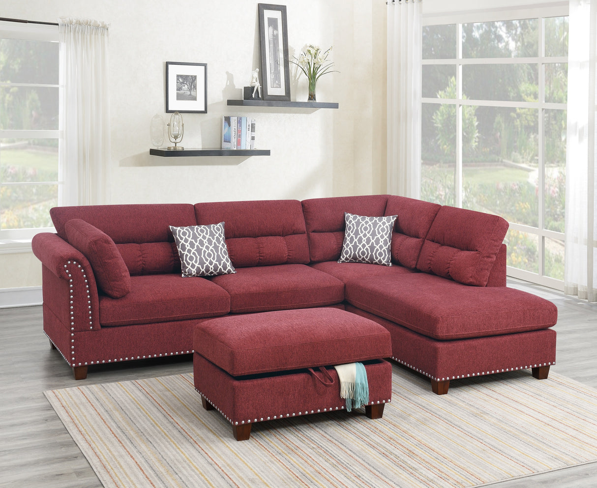 Sectional sofa Red Velvet #F6419 - Home Elegance USA