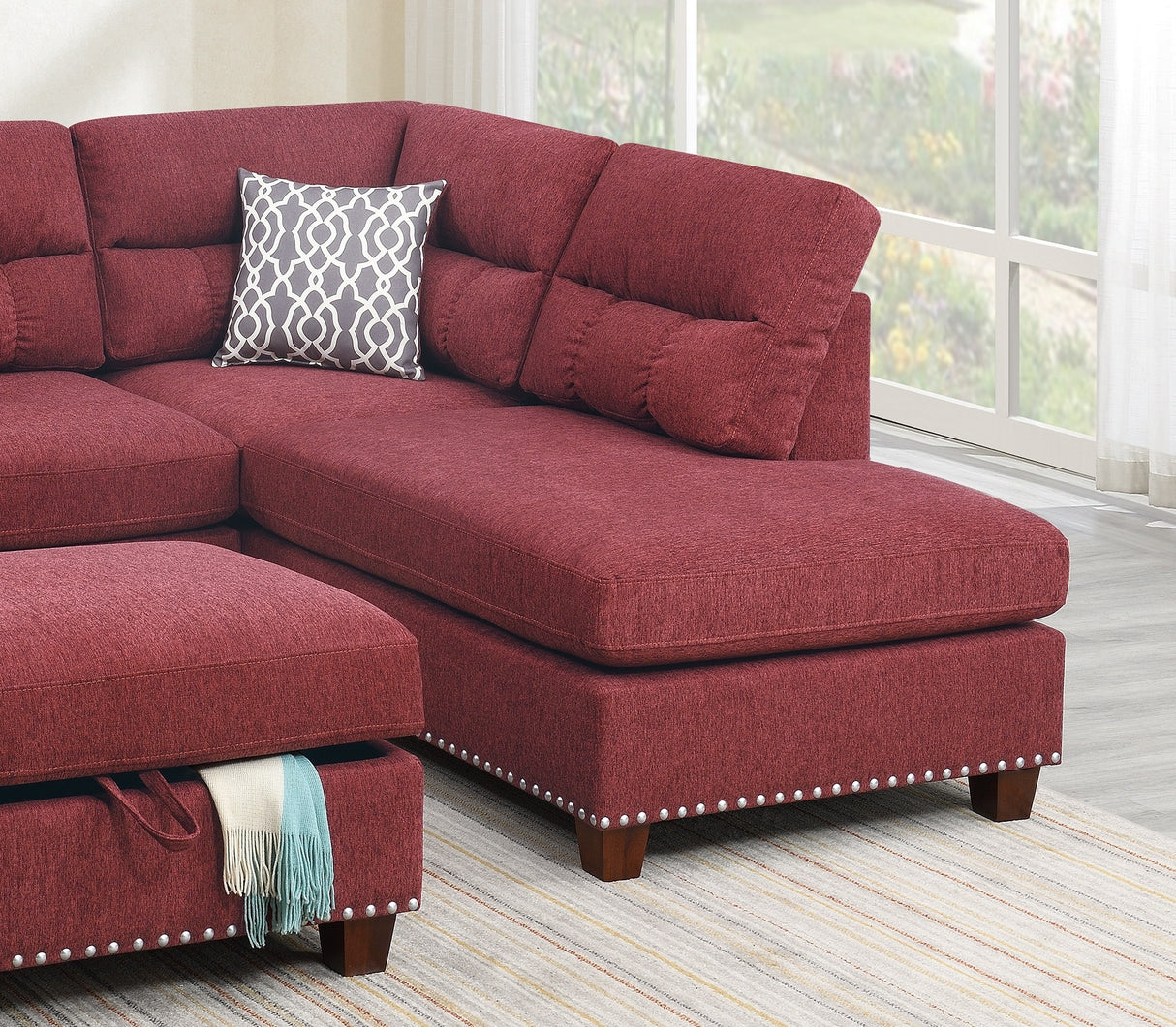 Sectional sofa Red Velvet #F6419 - Home Elegance USA