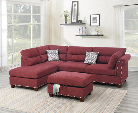 Sectional sofa Red Velvet #F6419