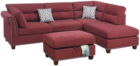 Sectional sofa Red Velvet #F6419