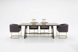 Vig Furniture - Modrest Selena Modern Acacia & Brass Dining Table - Vgnx18149