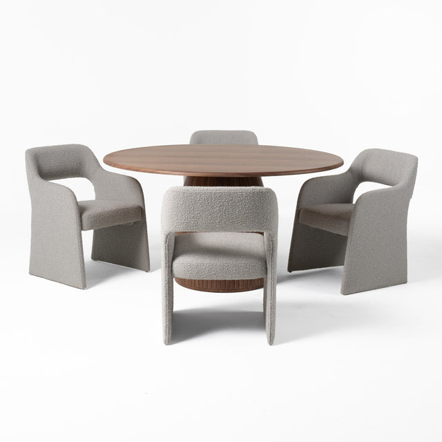 Vig Furniture Modrest Sheridan - Mid-Century Modern Walnut Round Dining Table