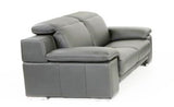 Vig Furniture Lamod Italia Evergreen Modern Stone Grey Italian Leather Sofa