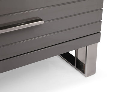 Vig Furniture Modrest Splendor - Grey High Gloss Slatted Chest