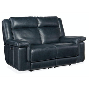 Montel Power Reclining Loveseat in Cosmos Cobalt Leather – Hooker Furniture