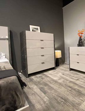 Stoneage Chest In Light Grey Lacquer - 17455C | J&M
