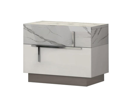 J&M Furniture - Sunset Nightstand in Glossy White Lacquer - 17646N