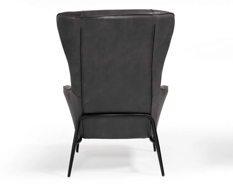 Vig Furniture - Divani Casa Susan Modern Dark Grey Leatherette Lounge Chair - Vgbnec-084-Gry