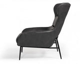 Vig Furniture - Divani Casa Susan Modern Dark Grey Leatherette Lounge Chair - Vgbnec-084-Gry