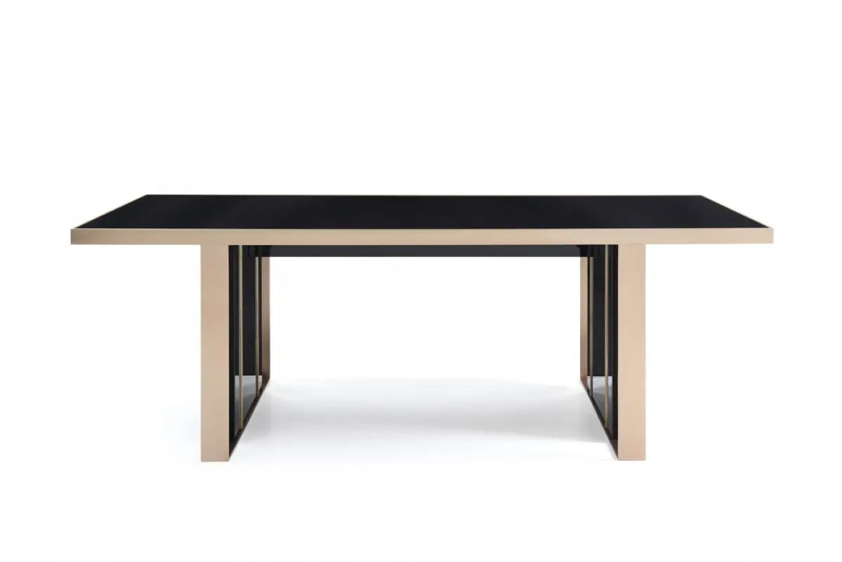 Vig Furniture - Nova Domus Cartier Modern Black & Rosegold Dining Table - Vgvct-A002