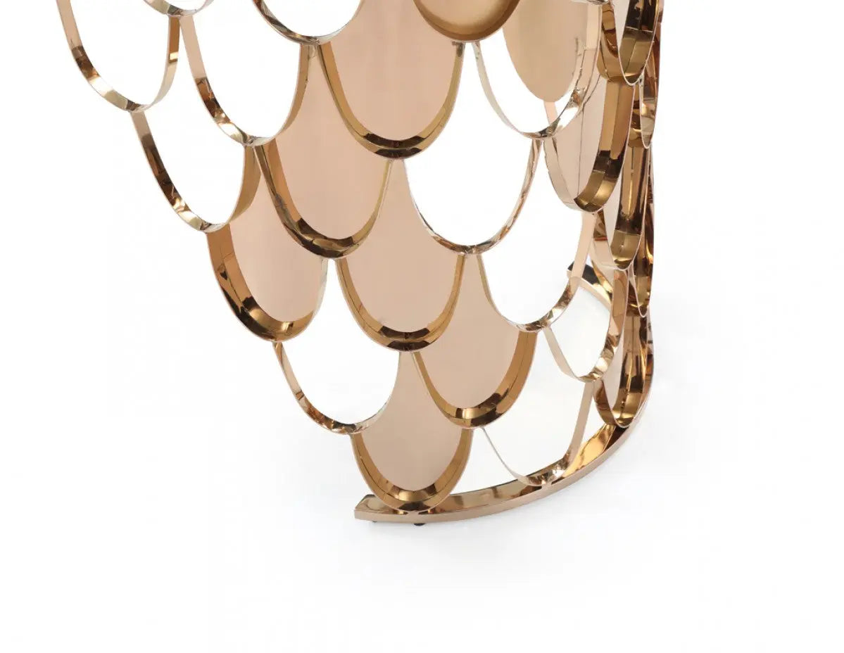 Vig Furniture - Modrest Javier Modern Glass & Rosegold Dining Table - Vgvct088L