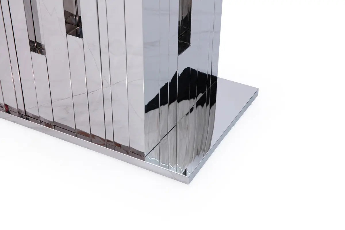 Vig Furniture - Modrest Edwin Modern Glass & Stainless Steel Dining Table - Vgvct1828