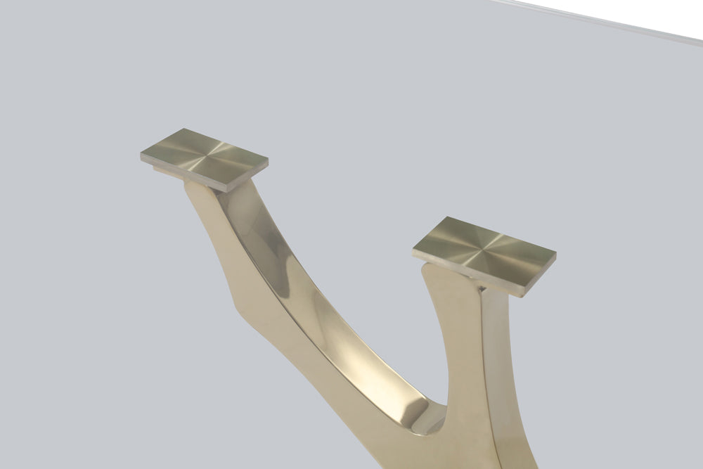 Vig Furniture Modrest Legend Modern Glass & Gold Dining Table