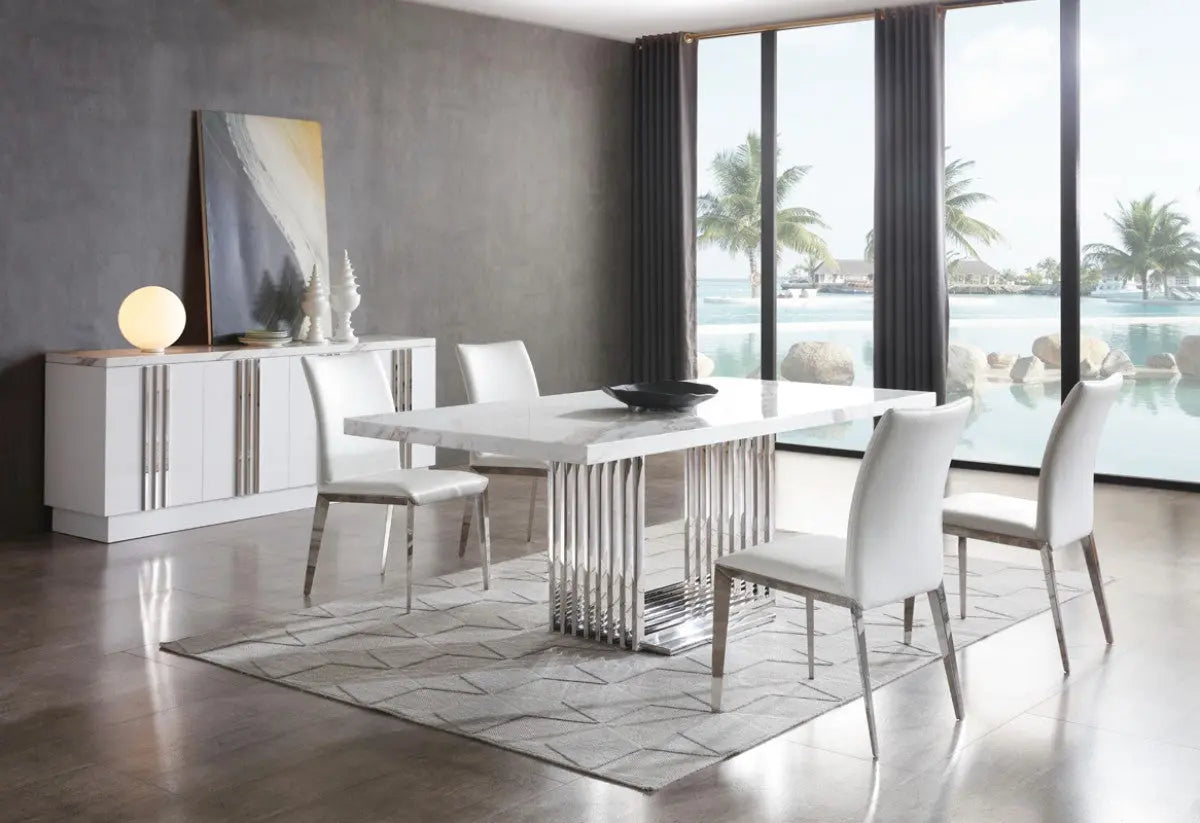 Vig Furniture - Modrest Kingsley Modern Marble & Stainless Steel Buffet - Vgvcg8933-Stl