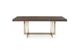 Vig Furniture - Modrest Pike Modern Brown Ash & Brass Dining Table - Vgvct8961W