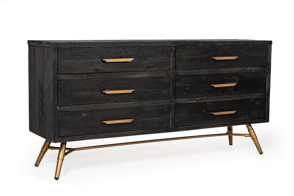 Vig Furniture - Modrest Tabitha Modern Dark Brown Recycled Pine Dresser - Vgwh180430401