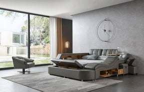 Tesla King Bed In Dark Grey - Tesla-Ks | ESF