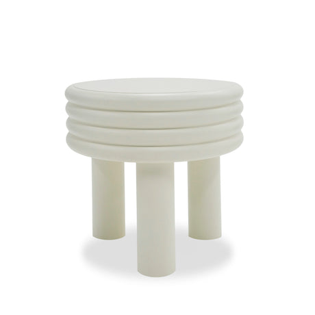 Vig Furniture Modrest Townley - Contemporary White Round End Table