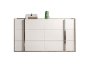 Treviso Double Dresser in White & Grey Stone – Modern Bedroom Storage by ESF Furniture