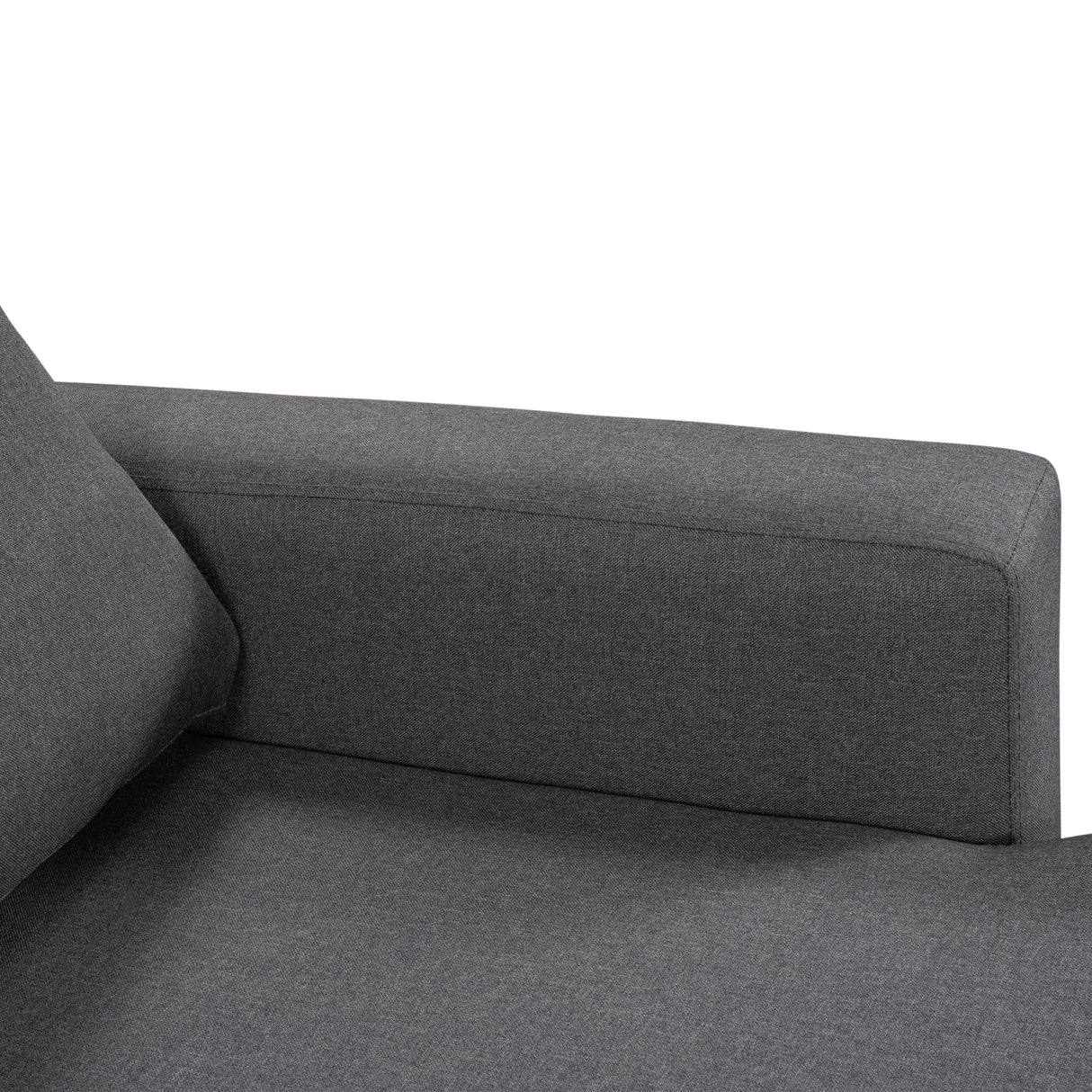 U_STYLE Upholstery  Sleeper Sectional Sofa Grey with Storage Space, 2 Tossing Cushions - Home Elegance USA