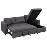 U_STYLE Upholstery  Sleeper Sectional Sofa Grey with Storage Space, 2 Tossing Cushions - Home Elegance USA