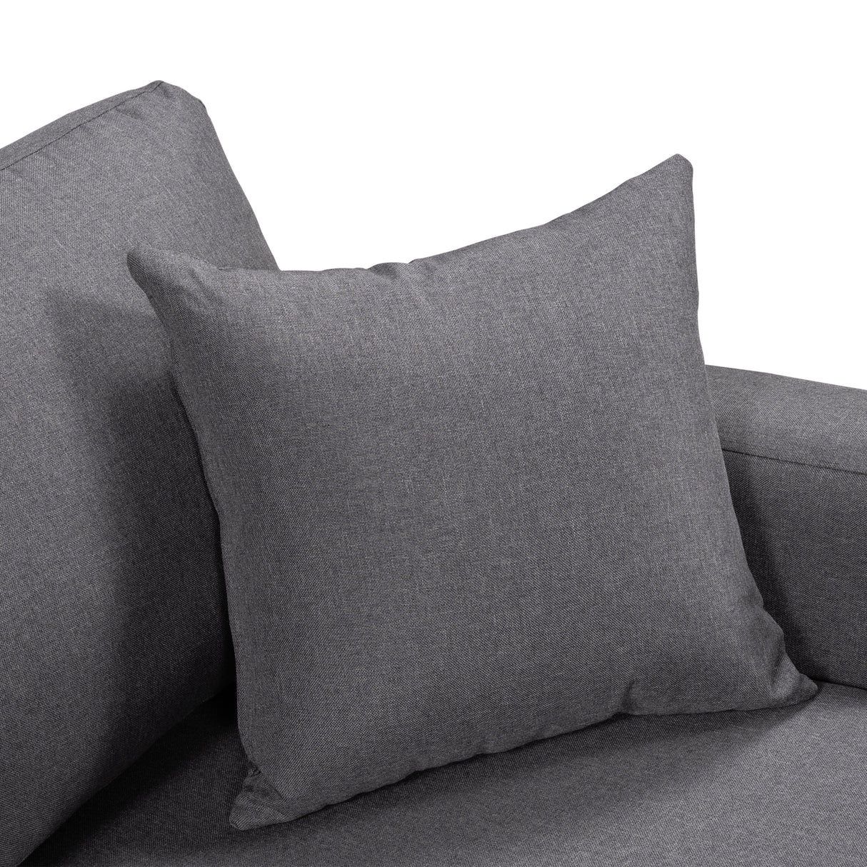U_STYLE Upholstery  Sleeper Sectional Sofa Grey with Storage Space, 2 Tossing Cushions - Home Elegance USA