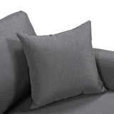 U_STYLE Upholstery  Sleeper Sectional Sofa Grey with Storage Space, 2 Tossing Cushions - Home Elegance USA