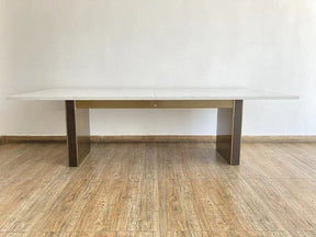Vig Furniture Modrest Auer - White Marble & Gold Dining Table