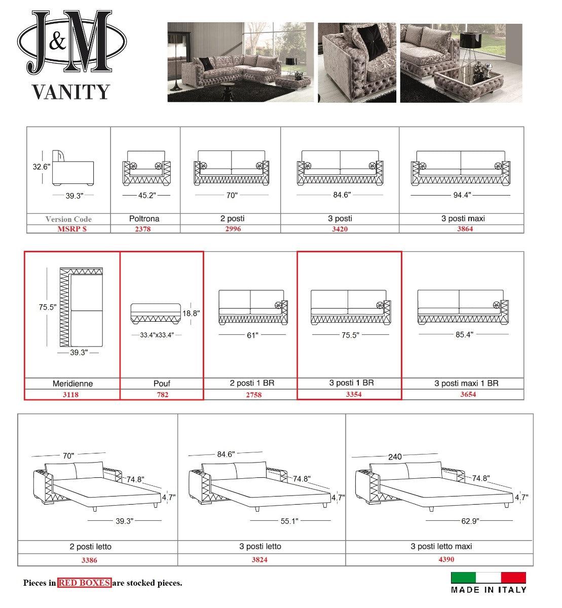 J&M Furniture - Vanity Sectional In Left Hand Facing - 18769-Lhfc