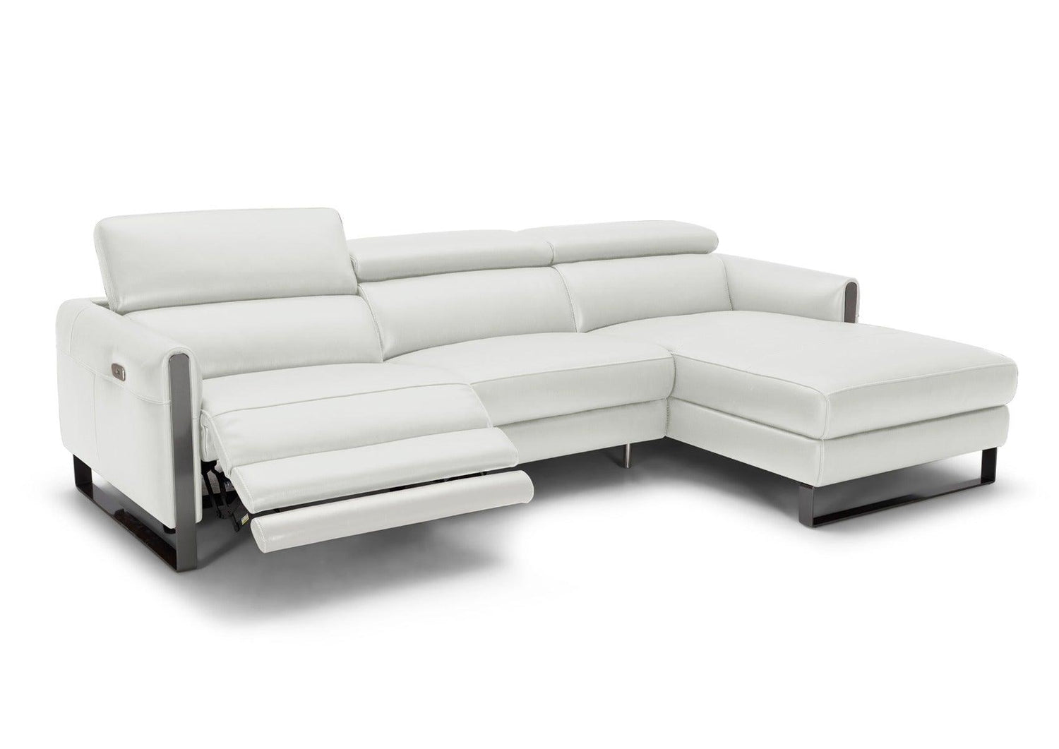 J&M Furniture - Vella Premium Leather Sectional In Light Grey Right Hand Facing - 18277-Rhfc