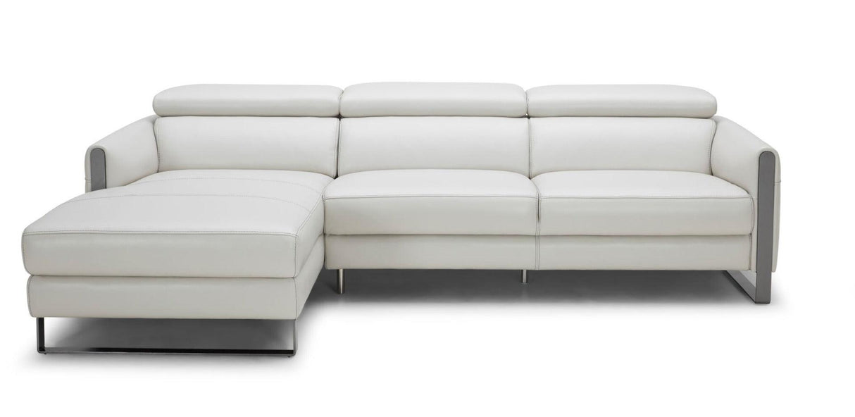 J&M Furniture - Vella Premium Leather Sectional In Light Grey Left Hand Facing - 18277-Lhfc