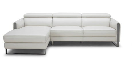 J&M Furniture - Vella Premium Leather Sectional In Light Grey Left Hand Facing - 18277-Lhfc