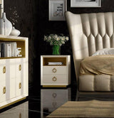 Esf Furniture - Velvet Nightstand In Cream - Velvetns