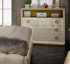 Velvet Single Dresser in Cream – Modern Bedroom Storage by ESF Furniture
