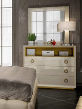 Esf Furniture - Velvet Single Dresser With Mirror In Cream - Velvetsdm